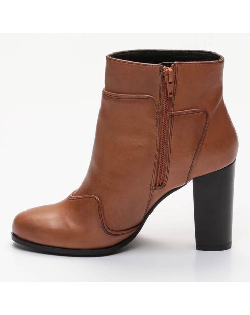 Bottines en Cuir Maoli marron - Talon 9 cm