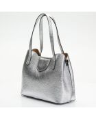 Sac porté épaule en Cuir Rama argenté - 29.5x24x13 cm