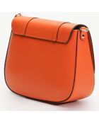 Sac bandoulière en Cuir Tex orange - 25x9x19 cm