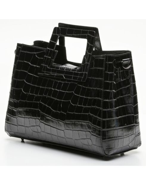 Sac à main en Cuir croco Jane noir - 34x26x11.5 cm