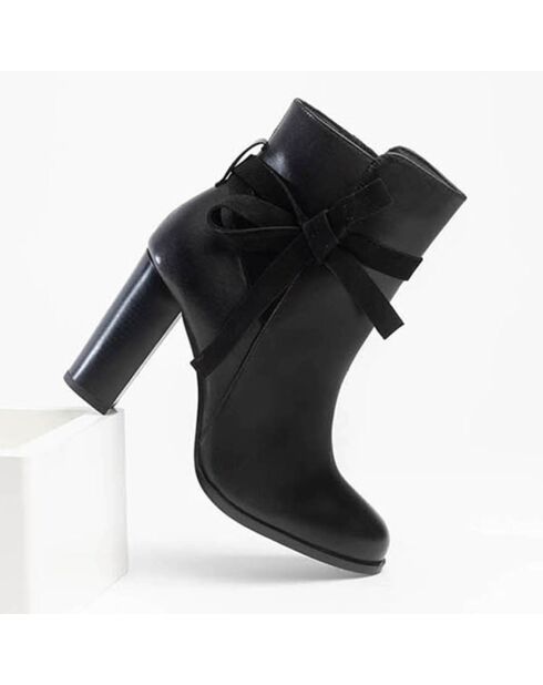 Bottines en Cuir Charlie noires - Talon 9 cm