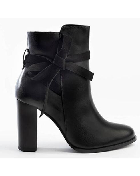 Bottines en Cuir Charlie noires - Talon 9 cm