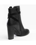 Bottines en Cuir Charlie noires - Talon 9 cm