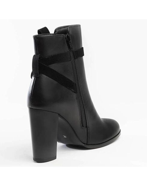 Bottines en Cuir Charlie noires - Talon 9 cm