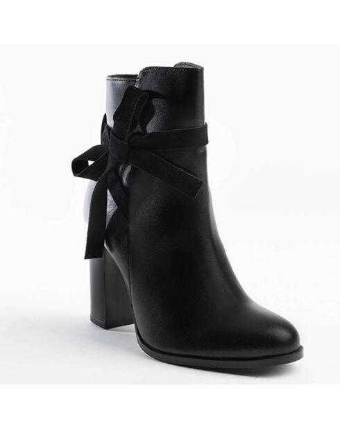 Bottines en Cuir Charlie noires - Talon 9 cm