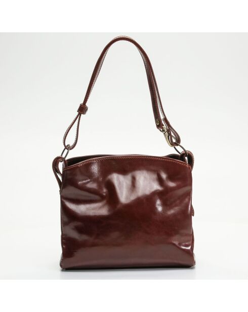 Sac porté épaule en Cuir Malia marron foncé - 30x30x8 cm