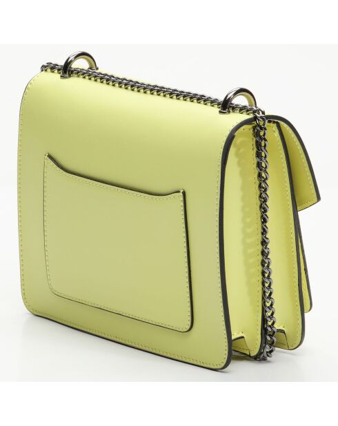 Sac bandoulière en Cuir Mia jaune - 22x16x7 cm