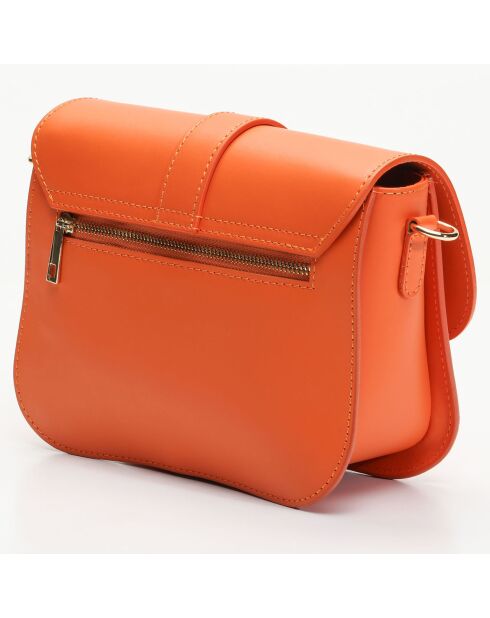 Sac bandoulière en Cuir Monica orange - 24x16x7.5 cm