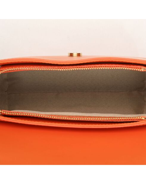 Sac bandoulière en Cuir Monica orange - 24x16x7.5 cm