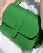 Sac bandoulière en Cuir Monica vert - 24x16x7.5 cm