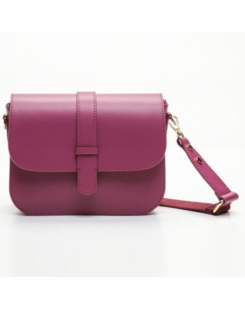 Sac bandoulière en Cuir Monica violet - 24x16x7.5 cm