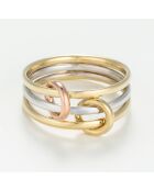 Bague Meteor or tricolore