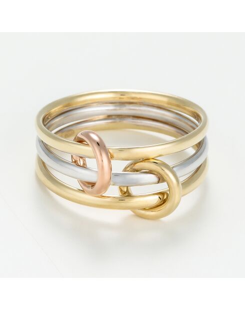 Bague Meteor or tricolore