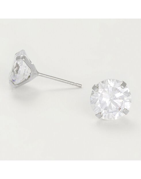 Simply You Oorbellen met zirkonium in witgoud - 8 mm