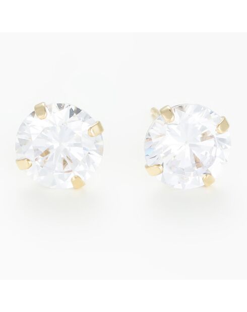Boucles d'oreilles Simply You Zirconium or jaune - 8 mm