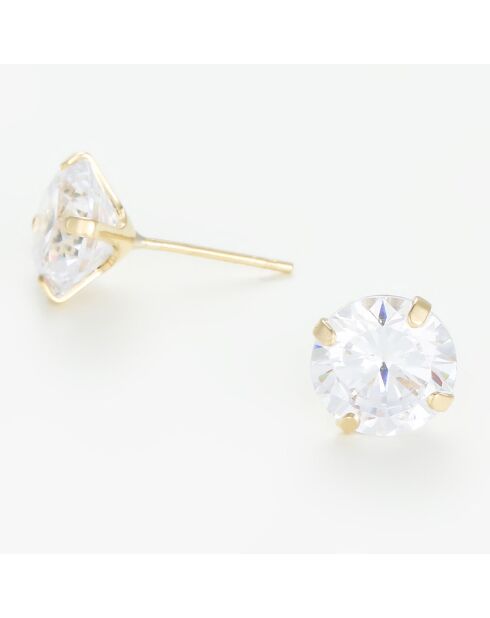 Boucles d'oreilles Simply You Zirconium or jaune - 8 mm