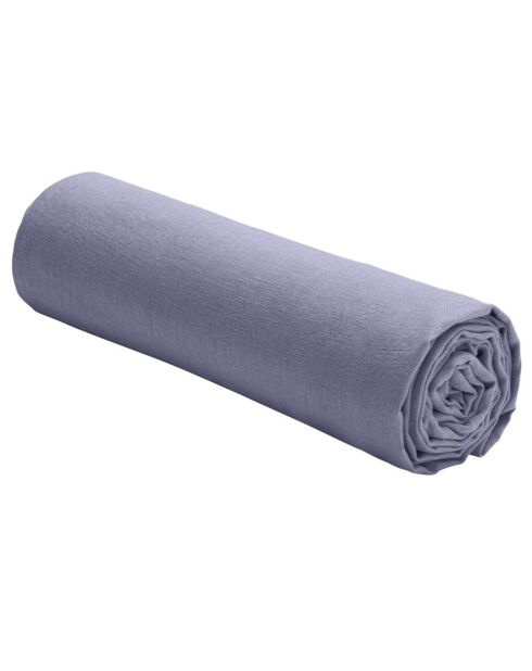 Drap housse en Lin lavé bonnet 30 cm Minéral gris
