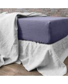 Drap housse en Lin lavé bonnet 30 cm Minéral gris