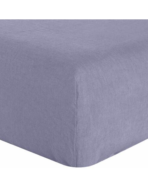 Drap housse en Lin lavé bonnet 30 cm Minéral gris