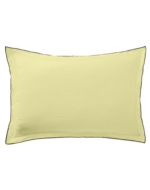 2 Taies d'oreiller en Lin lavé Beurre jaunes