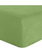 Drap housse en Lin lavé bonnet 30 cm Kiwi vert
