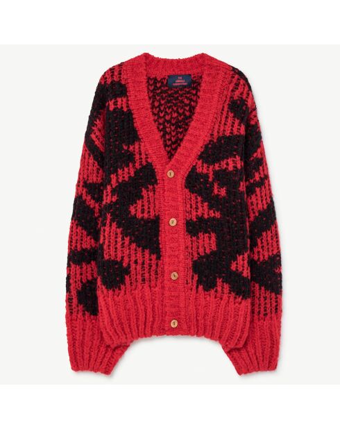 Cardigan en Alpaga & Laine mélangés Arty Raccoon rouge