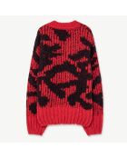 Cardigan en Alpaga & Laine mélangés Arty Raccoon rouge