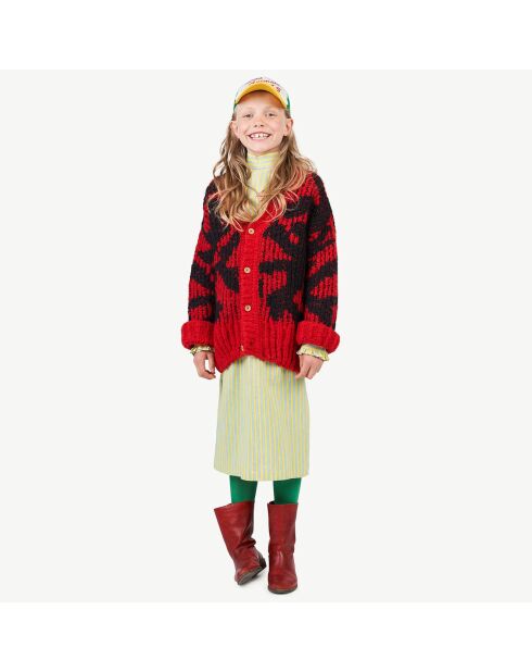 Cardigan en Alpaga & Laine mélangés Arty Raccoon rouge