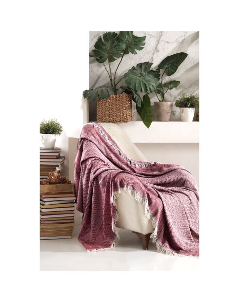 Plaid Etnik bordeaux - 170x210 cm
