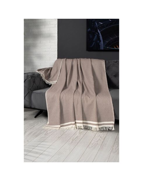 Plaid XXL Alinda marron - 170x230 cm