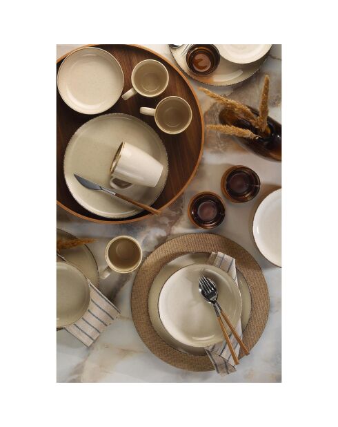 Service de table en porcelaine crème - 16 pièces
