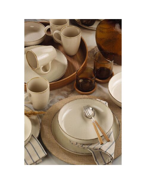 Service de table en porcelaine crème - 16 pièces