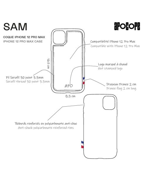 Coque iPhone 12 Pro Max Sam noire