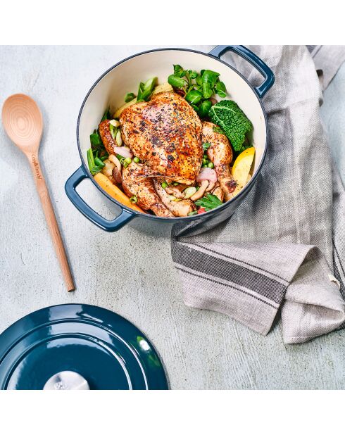 Pentola Fontestic in ghisa con coperchio verde - 24x24x11,6 cm