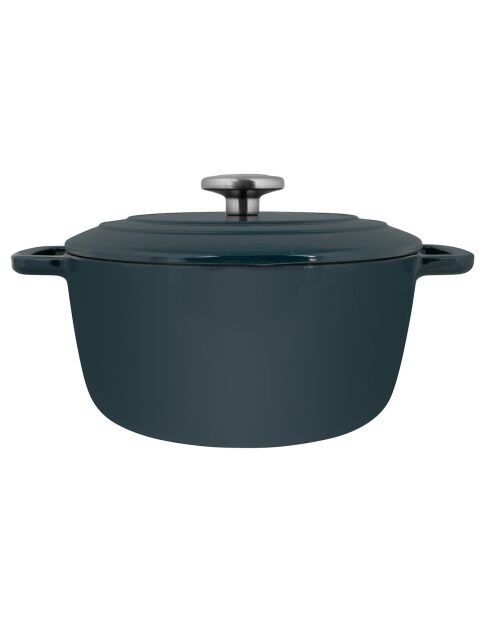 Faitout Fontestic en fonte avec couvercle vert - 24x24x11.6 cm