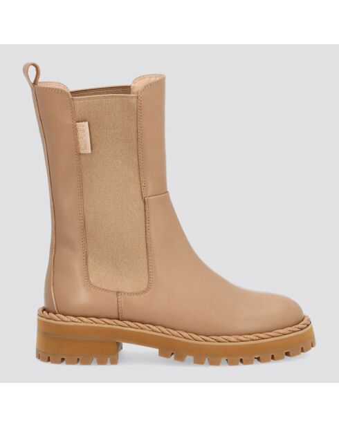 Chelsea Boots en Cuir Onna beiges
