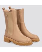 Chelsea Boots en Cuir Onna beiges
