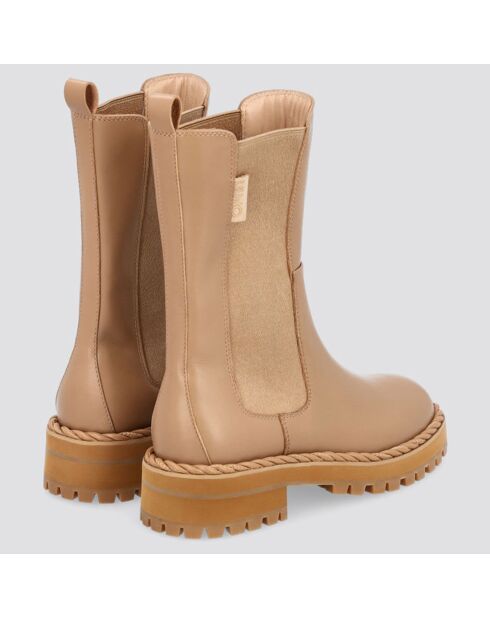 Chelsea Boots en Cuir Onna beiges