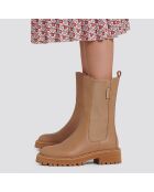 Chelsea Boots en Cuir Onna beiges