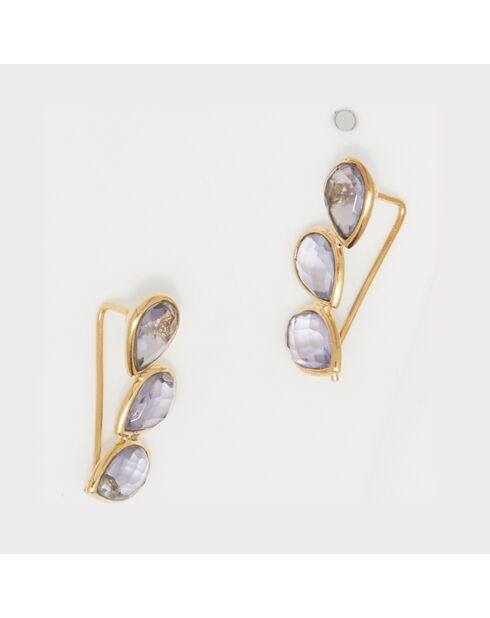 Boucles d'oreilles Vicky Iolite en Laiton doré