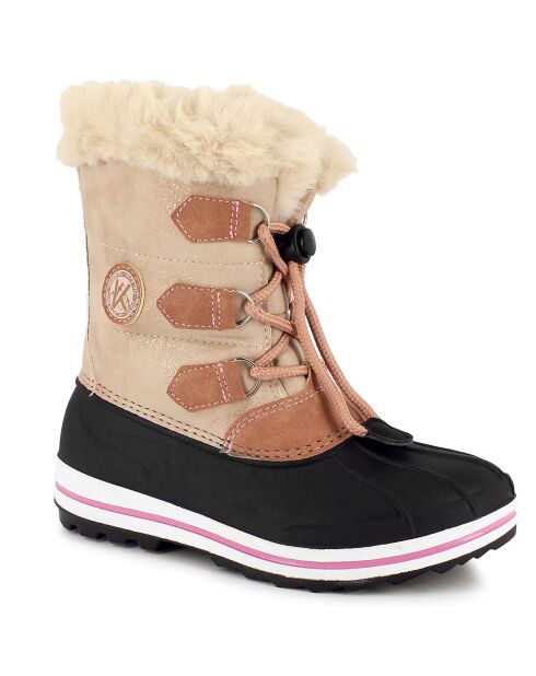 Bottes fourrées Elisa rose/noir