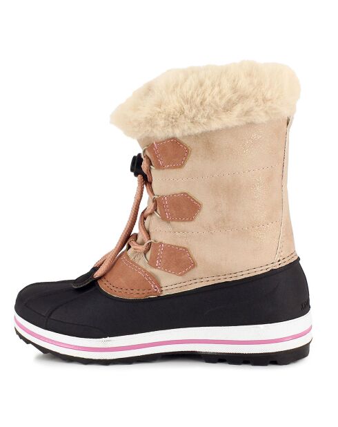 Bottes fourrées Elisa rose/noir