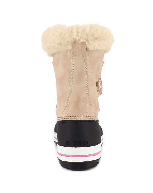 Bottes fourrées Elisa rose/noir