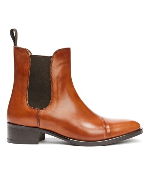 Chelsea Boots en Cuir Lokkie camel