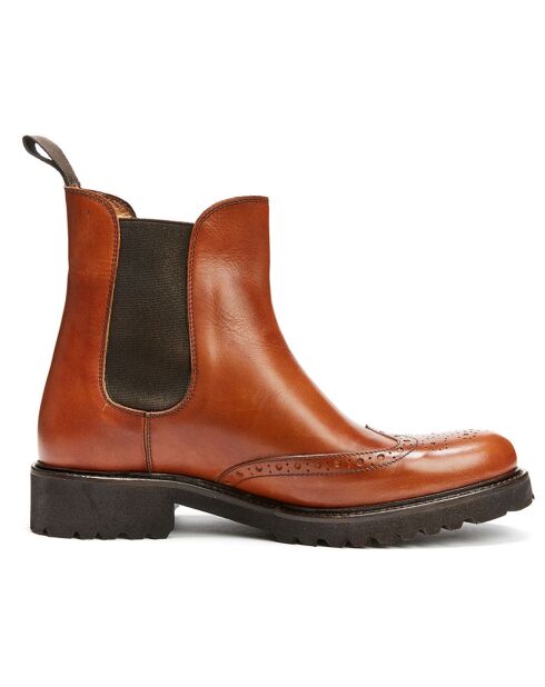 Chelsea Boots en Cuir Tip camel