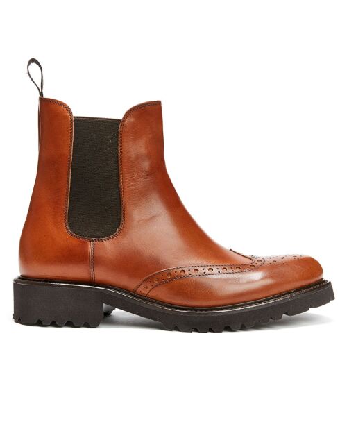 Chelsea Boots en Cuir Tip camel