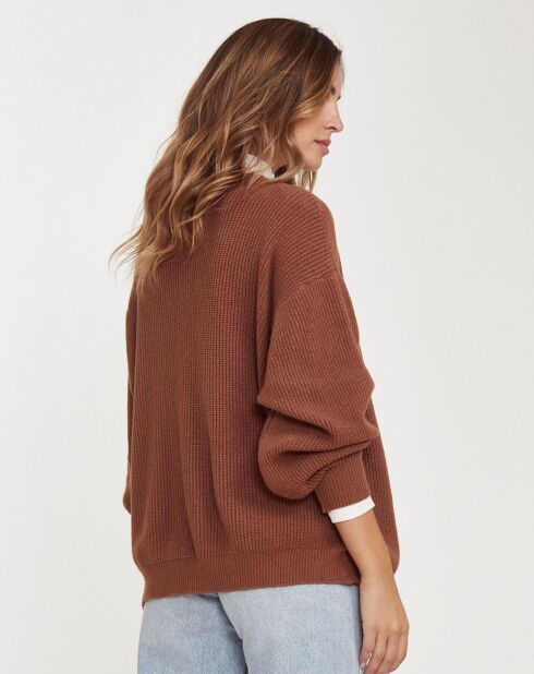 Gilet Chicorée Col V camel