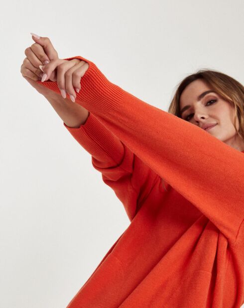 Pull Arum Col Roulé orange