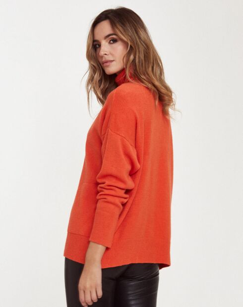 Pull Arum Col Roulé orange