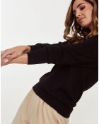 Pull Geranium Col Rond noir